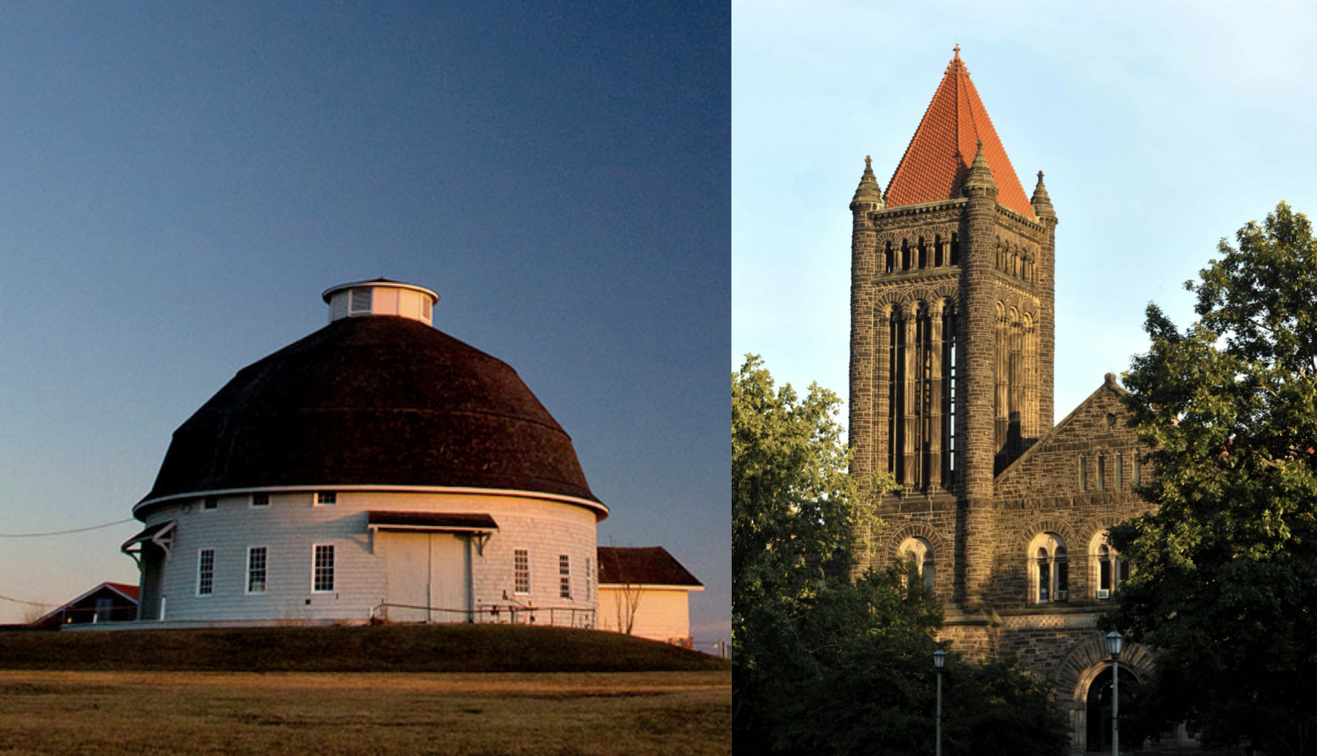 Reference Image of the Round Barns and Altgeld Hall