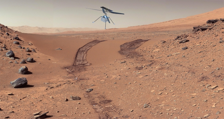 Ingenuity Mars Helicopter In Flight Rendering