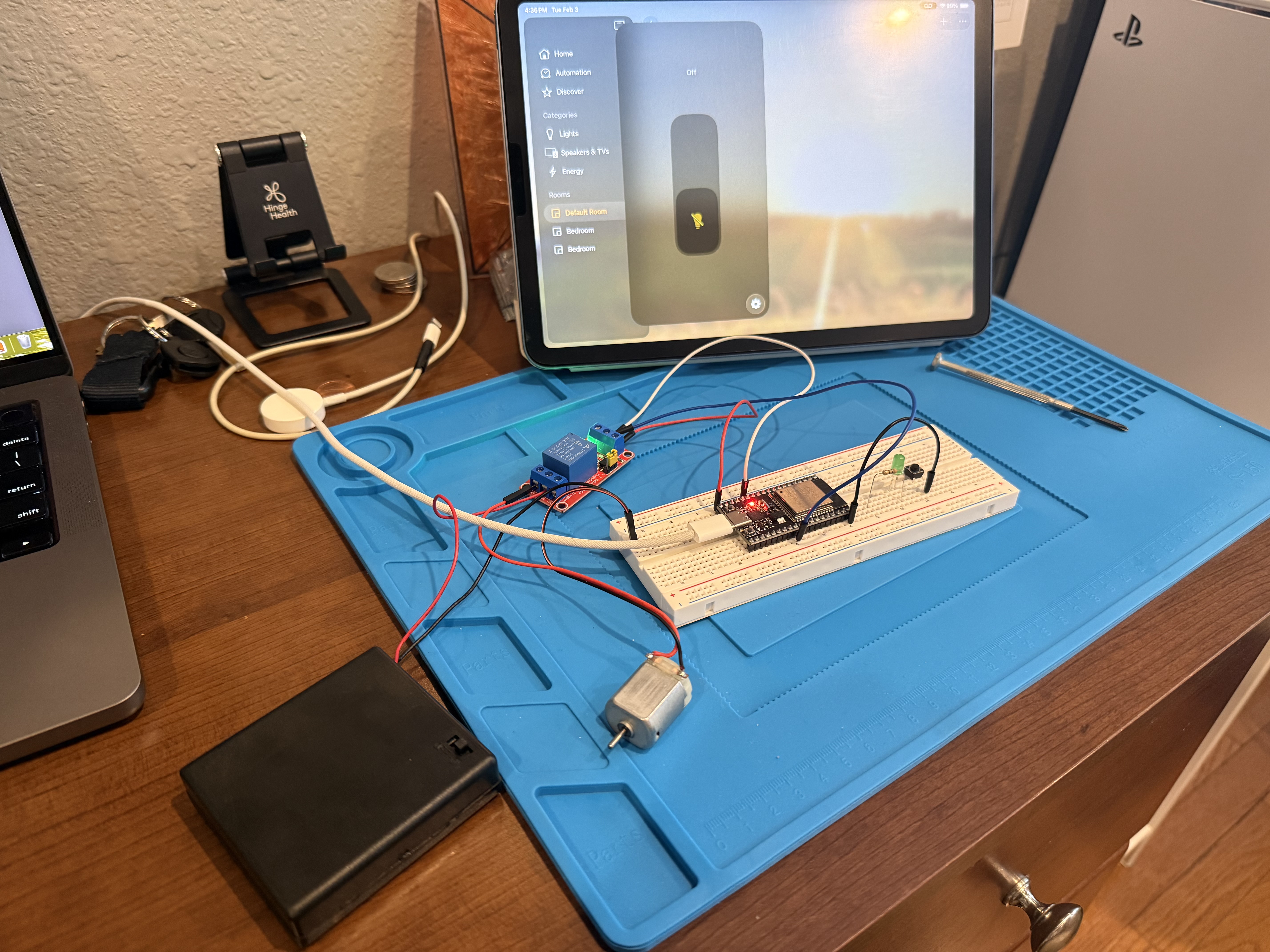 Microcontroller and relay setup